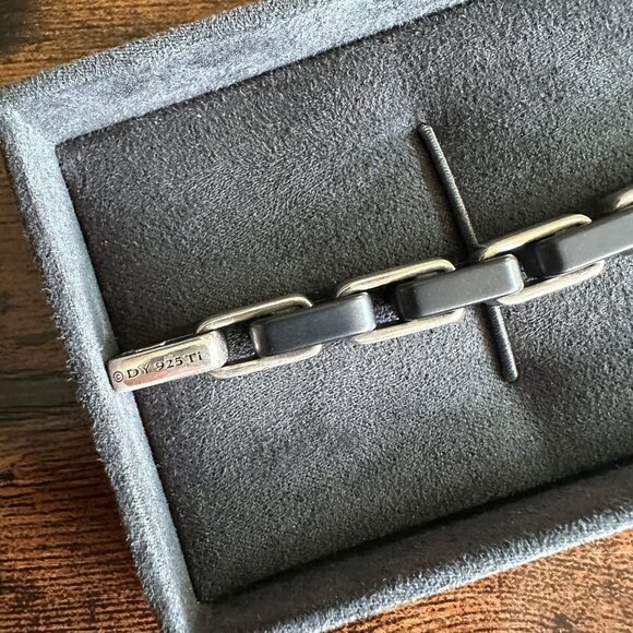 David Yurman Cable Link Bracelet w/ Black Titanium - 7mm - 8.75" - RARE - Picture 9 of 16